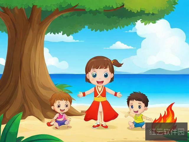 火舞与童心,不知火舞与三个孩子的森林海边奇遇